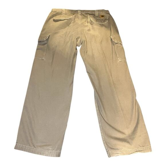 Vintage Carhartt Brown Y2K Canvas Carpenter Cargo Pants Dungaree Fit Mens 38x30 - Picture 2 of 8